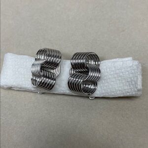 Coro Silver Spiral Clip On Earrings